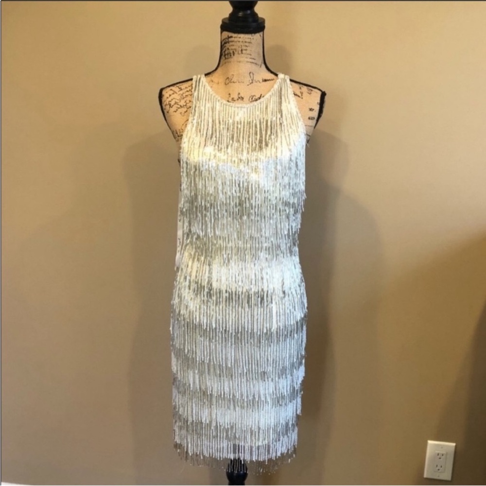 BHLDN White Cream Sheath Midi Dress Halter Sleeveless - Picture 7 of 8
